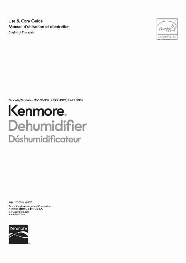 Kenmore Dehumidifier 253_25001-page_pdf
